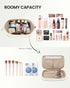 Pocmimut Makeup Bag, Leather Make Up Bag Travel Cosmetic Bags for Women, Large Wide-open Makeup Bag Double Layer Toiletry Bag Make Up Organizer Ca...