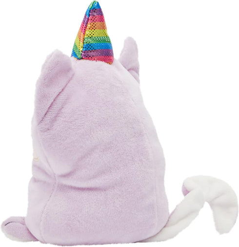 BLUE PANDA Small Reversible Caticorn Plush Toy, Lavender and White Caticorn Plushie with Rainbow Horn (6 x 12 in)...