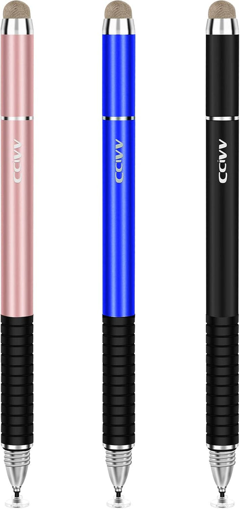 Stylus Pen 2 in 1 Fine Point & Mesh Tip for Touch Screen, Compatible for Tablet and Cellphone (Black/Blue/Rosegold)......