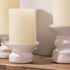 BASK Mottled Pillar Candles - Unscented Ivory Pillar Candles Set of 3 - Dripless, Smokeless for All Occasions...