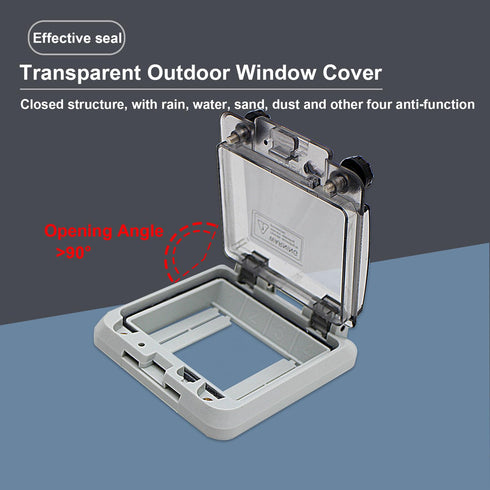 MAKERELE Grey,Outdoor Electrical Outlet Cover,Waterproof Dustproof Enclosure,with Hinged Cover and Transparent Mounting Plate,rated for Wet Locati...