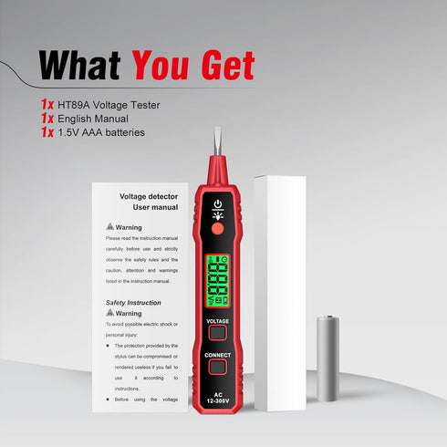 Voltage Tester, HABOTEST Non Contact Voltage Tester with LCD Display, Live/Null Wire Tester, Electrical Tester Buzzer Alarm and Flashlight, Wire B...