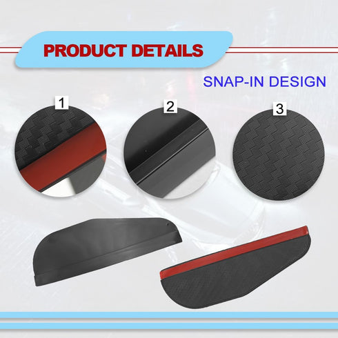 2Pcs Mirror Rain Visor Guard, Universal Waterproof Auto Flexible Mirror Cover Rubber Carbon Fiber Visor Guard Car Exterior Trim Accessories for Mo...