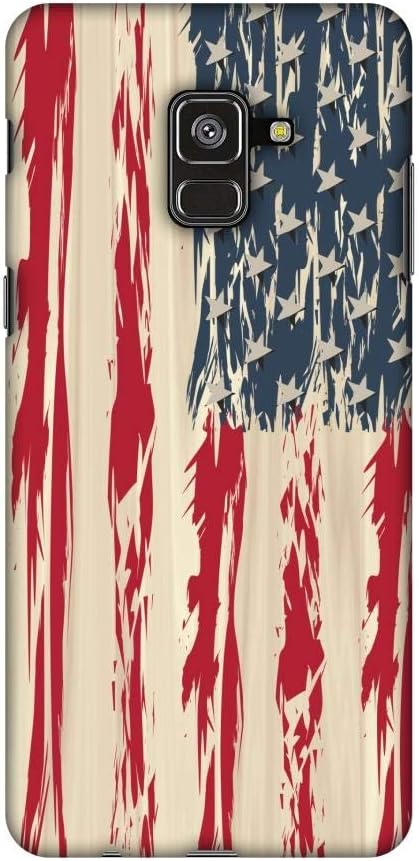 AMZER Slim Fit Handcrafted Designer Printed Snap On Hard Shell Case Back Cover with Screen Cleaning Kit Skin for Samsung Galaxy A8 Plus 2018 - USA...