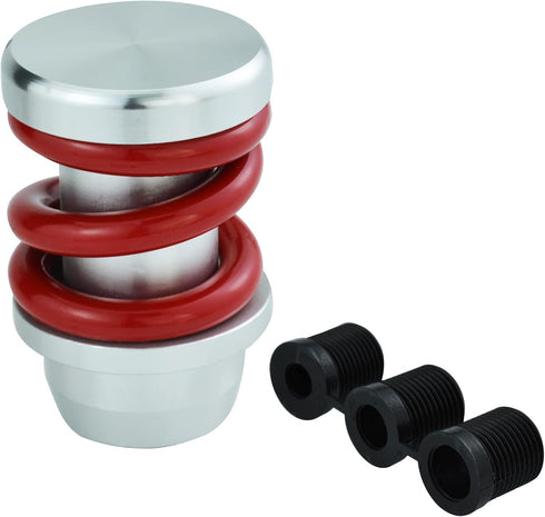 Gear Shifter Knob Spring Car Shift Stick Handle Aluminum for Most Manual Automatic Vehicles (Silver Red)...