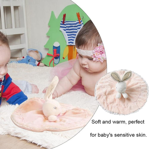 Rabbit Security Baby Comforter,Baby Girl Newborn Essentials Blanket,Personalized Soothing Towel for Newborns Pink 9.06 Inch- Nursery Gift...