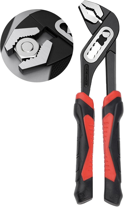 Water Pump Pliers,8” V-Jaw Slip Joint Pliers,Groove Joint Pliers for Home Repair...