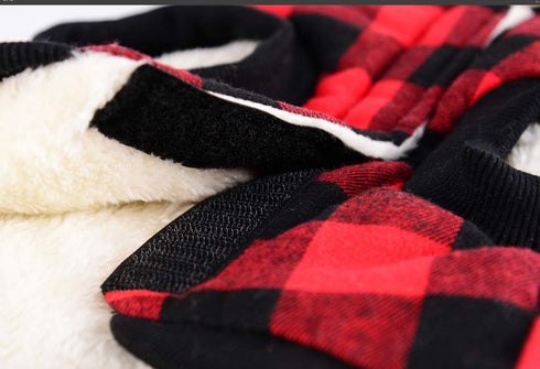 Tineer Large Dog Clothes Pet Sweater Dog Grid Clothing Warm Removable Puppy Cute Hooded Coats Plaid Jacket Hoodies 6 Sizes (S, Red)...