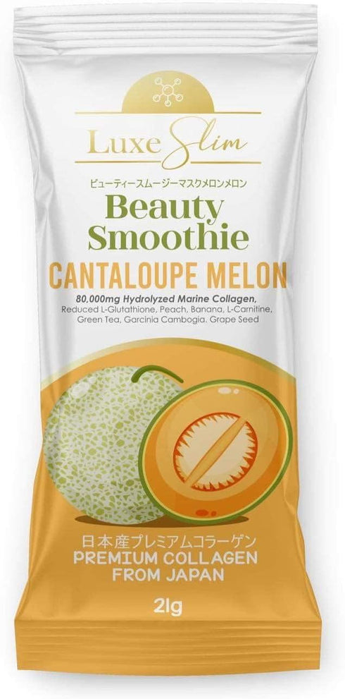 Beauty Smoothie Cantaloupe Melon, 80,000mg Hydrolyzed Marine Collagen, 21gx10 Sachets, 7.4075 Ounce...