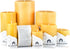 Bluecorn Beeswax 100% Pure Beeswax Pillar Candles | Natural Beeswax Candles, Unscented Yellow Candles | Soy, Paraffin, & Fragrance Free | 3x3, 50 ...