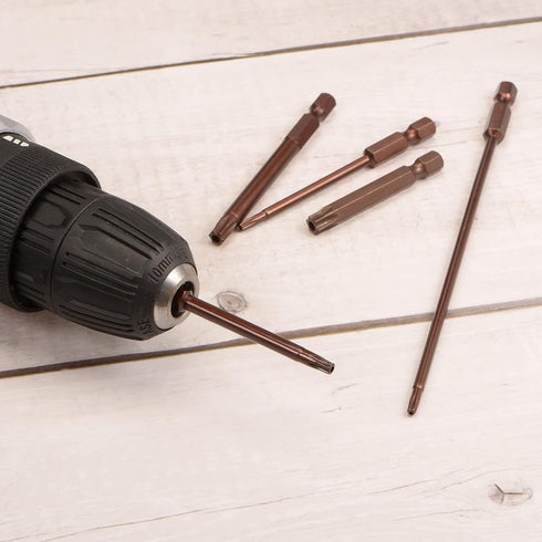 2pcs T25 Torx Bit 1/4" Hex Shank 3" Length Magnetic Security Star Screwdriver Power Tool, Red...