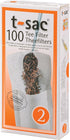 T-Sac Tea Filter Bags, Disposable Tea Infuser, Number 2-Size, 2 to 4-Cup Capacity, Set of 100...