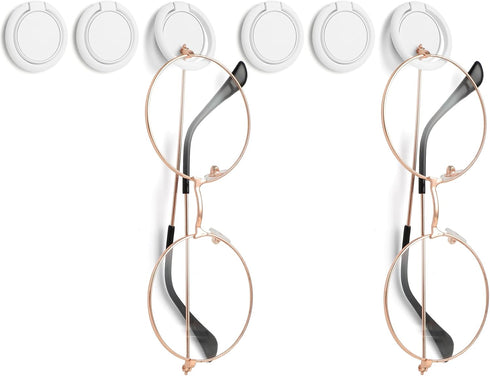 6pcs Adhesive Eyeglasses Holder,180°Folding design,Sunglasses Holder Wall,Eyeglass Holder for Protective Eyewear,Sunglasses Organizer Wall Desk Ca...