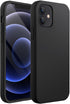 JETech Silicone Case for iPhone 12 Mini 5.4-Inch, Silky-Soft Touch Full-Body Protective Phone Case, Shockproof Cover with Microfiber Lining (Black...