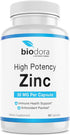 Zinc High Potency, No GMO, Vitamins for Good Skin, Immune Support Supplement & Antioxidant, Vegan, 50mg Per Servings, 60 Capsules, Unflavoured...
