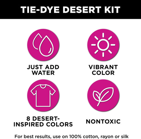 Tulip One-Step Tie-Dye Kit, Desert Colors, Easy Craft Activity, Permanent Fabric Designs, 8-Color...