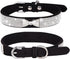 Small Dog Collar Diamond Bling Girl Puppy Cat Collars Rhinestone Bowtie Female Boy Little Pet kitten Collar Animals Black XS...