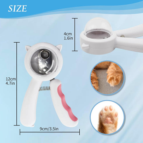 WishLotus Pet Nail Clippers, Anti-Slip and Splash Dogs Nail Clipper with Clear Baffle and Hide Nail File Cat Claw Clippers Grooming Tool Accessori...