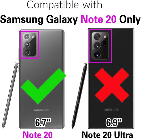 Asuwish Phone Case for Samsung Galaxy Note 20 5G with Tempered Glass Screen Protector and Credit Card Holder Slot Hybrid Protective Cell Rugged Co...