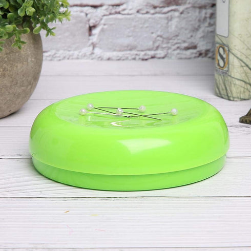 Magnetic Sewing Pincushion Household Supplies for Quilting Safety Pins, Flower Head Straight Pins, Glass Head Pins and Paperclips(Green)...