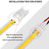 COB LED Strip to Wire Connector 20 Pieces Waterproof LED Adapter Connectors Transparent Solderless LED Light Strip Connectors for Strip Light Unwi...