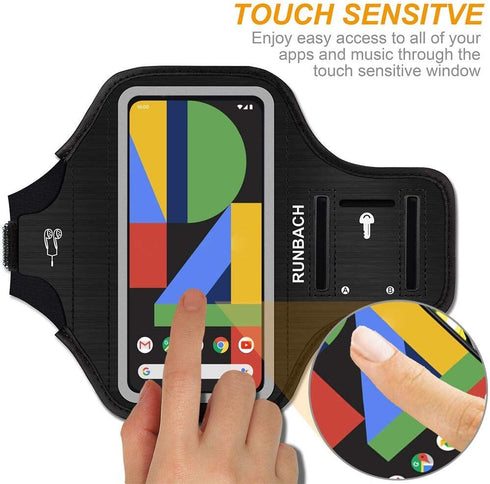 Running Armband for Google Pixel 8/7/6/6 Pro/5a/4XL/3a XL/3 XL, Running Exercise Case with Card Slot for Pixel (Black)...