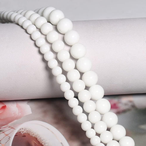 Yochus 10mm Natural Stone Beads for Jewelry DIY Making Bulk,Natural Tridacna Stone Round Loose Beads,Bracelet Making...