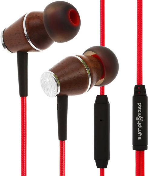 Symphonized XTC 2.0 Earbuds with Mic, Premium Genuine Wood Stereo Earphones, Hand-Made in-Ear Noise-isolating Headphones with Tangle-Free Innovati...