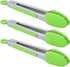 Mini Tongs with Silicone Tips 7 Inch Small Cooking Tongs, Set of 3 (Green)...