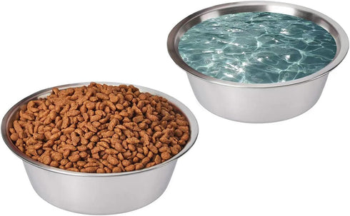 Stainless Steel Pet Bowls Set - Dog Bowls for Large Dogs, 49 OZ Food and Water Dishes, Set of 2...