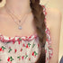 Pingyongchang Bohemian Butterfly Pendant Necklace Choker Silver Layered Crystal Choker Necklace Layered Lace Chain Rhinestone Necklace Insect Chai...