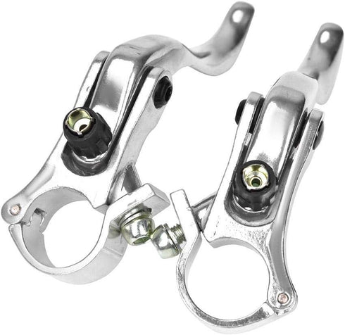 ZJchao Bike Brake Lever, 1Pair 24mm Aluminum Alloy Handlebars Bar Handle Mountain Cycling Accessory Great for Single Speeds Fixed Gear Use(#2)...