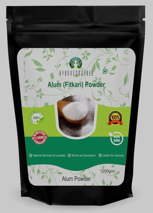 AYURVEDASHREE Alum Powder 200 Gm | Food Grade | Granulated Powdered Alum | Food Preservative Preserving Pickles | phitkari | Fitkari | 100% Only A...