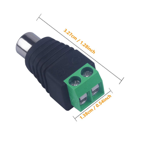 RCA to AV Screw Terminal Connector, RCA Cable Audio Adapter,Phono RCA Female Jack Solderless Converter Audio/Video Connector Speaker Wire to RCA A...