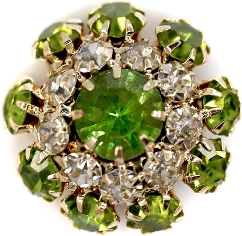 10 pcs Fancy Green Mix Color Rhinestones Sewing Metal Shank Buttons for Coats -22mm -8/9"...