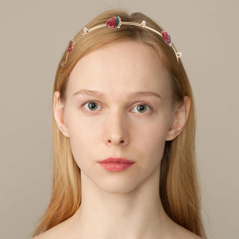 Beaupretty 2 Pieces Thin Satin Headbands Cherry Strawberry Headbands Cute Hair Hoops Fruit Headbands Hair Accessories for Girls Women...