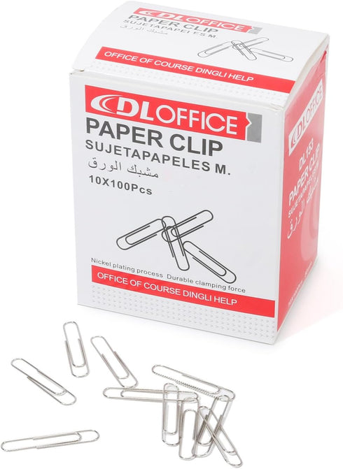 Paper Clips, 1000 Medium Paper Clips (10 Boxes of 100 Each), Paper Clips for Office School, 1.25IN Silver Paper Clip Standard Size...