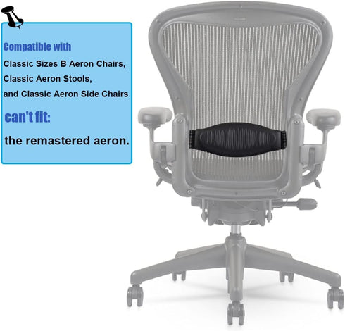 Lumbar Support Pad Replacement for Herman Miller Classic Aeron Chair - Size B: Medium,Black...