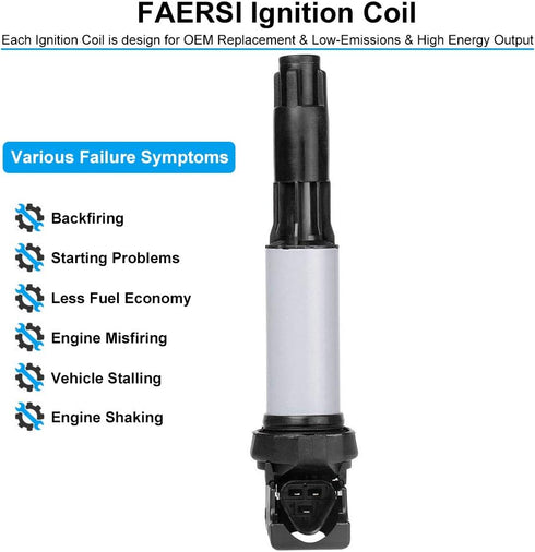 Ignition Coil Pack of 1 Replace OE# GN10328 Compatible with BMW 325Ci 325i 325xi 330Ci 330i 525i 530i M3 X3 X5 Z3 Z4 for Mini Cooper & more...