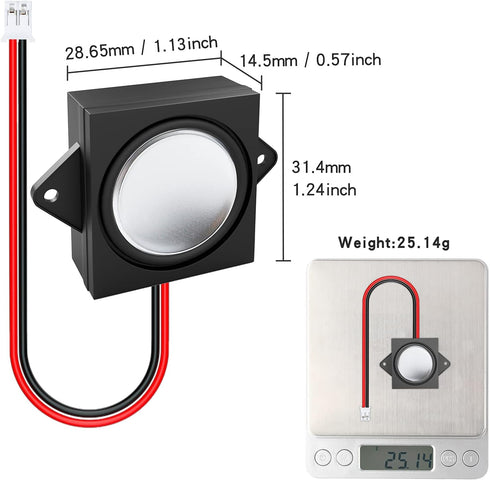 MakerHawk Arduino Speaker - 2pcs 3W 8 Mini Speaker, Full-Range, JST-PH2.0mm-2 Pin Interface, 3.3V-5V...