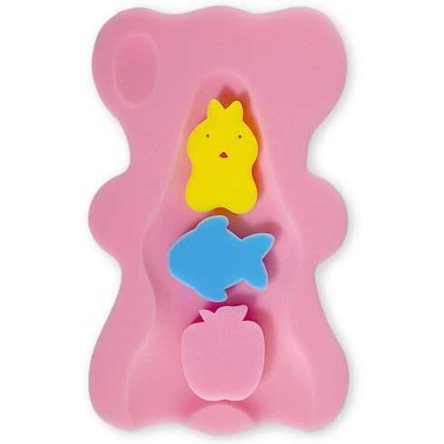 HALLO Soft Infant Bath Sponge Skid Proof Baby Bath Mat Newborn Odor Free (Pink)...