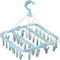 Laundry Hangers with 32 Clips,Clothespin Rack Foldable Laundry Drying Rack Drip Hanger for Drying Socks,Bras,Towel,Underwear,Hat,Scarf,Pants,Baby ...