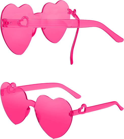 Heart Sunglasses for Women Heart Glasses with Heart Leg Rimless Sunglasses for Bachelorette Party Wedding Favors...