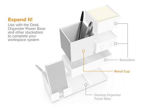 Bostitch Office Konnect Pencil Cup Desk Organizer, Pen Cup, White...