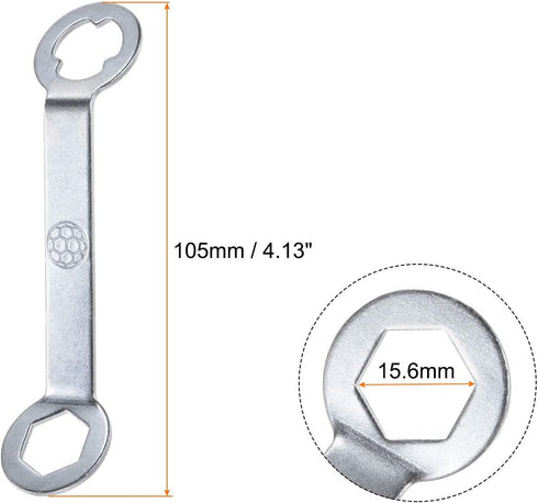 Track Spikes Wrench Dual Interface Aluminum Non-Slip Shoes Adjustment Tool for M5 Soccer Shoes, Silver Tone...