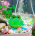 Cute Fish Tank Frog Air Bubble Maker, Aerating Action Frog Air Bubbler with Auto Open and Close Mouth, Aquarium Frog Decor Ornaments for Increase ...