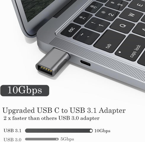 AuviPal 10Gbps USB C to USB 3.1 Adapter (4 Pack), Thunderbolt 4/3 to USB OTG Converter for iPhone 15, MacBook, iPad, iMac and More Type C Devices ...