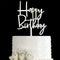 Happy Birthday Acrylic Cake Topper Party Decorations (Mirror Silver)...