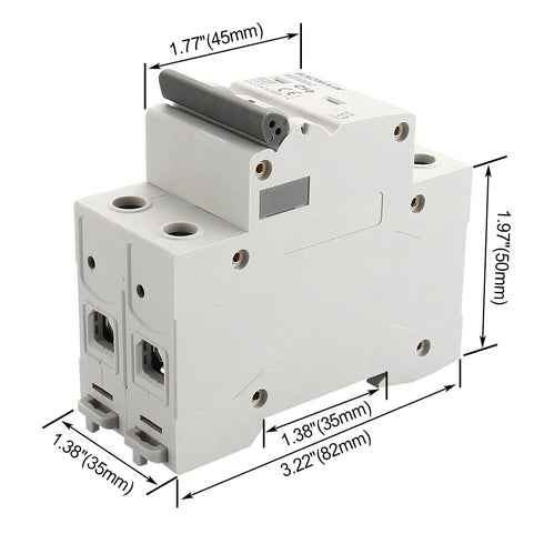 Baomain Miniature Circuit Breaker DZ47-63 C10 AC 230V 400V 10Amp 2 Pole DIN Rail Mounting...