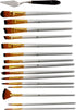 15 Pieces Paint Brush Set,with Palette Knife and Sponge and Carrying Case, for Acrylic, Oil, Watercolor and Gouache Painting...